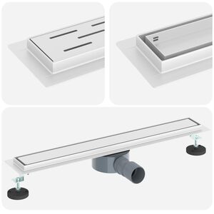 vidaXL Sturtu fr&aacute;rennsli 2-&iacute;-1 me&eth; 360&deg; s&iacute;u Silfur 60 cm