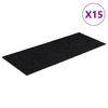 vidaXL Stigamottur sj&aacute;lfl&iacute;mandi 15 stk 60x25 cm svartar r&eacute;tthyrndar