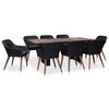vidaXL 9 Hluta &Uacute;tibor&eth;stofusett me&eth; P&uacute;&eth;um P&oacute;l&yacute;rattan Svart