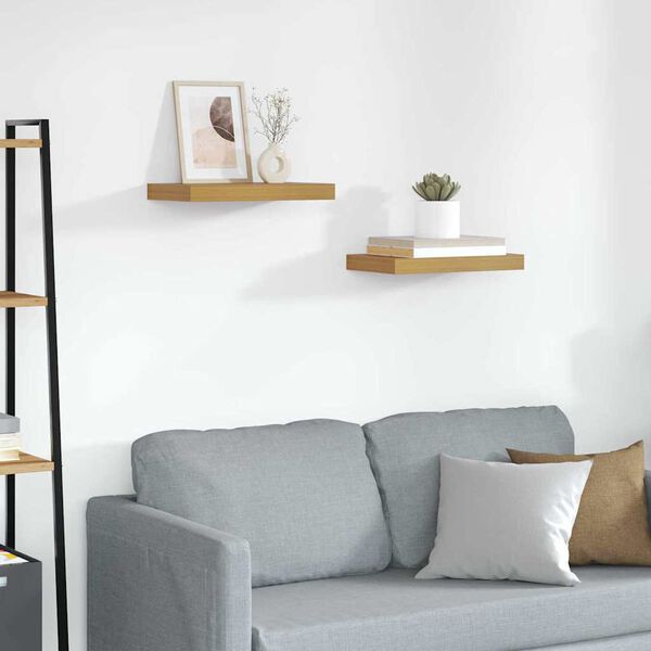 vidaXL Vegghylla 2 pcs Drapplita&eth;ur 40 x 23,5 x 4 cm Samsettur vi&eth;ur