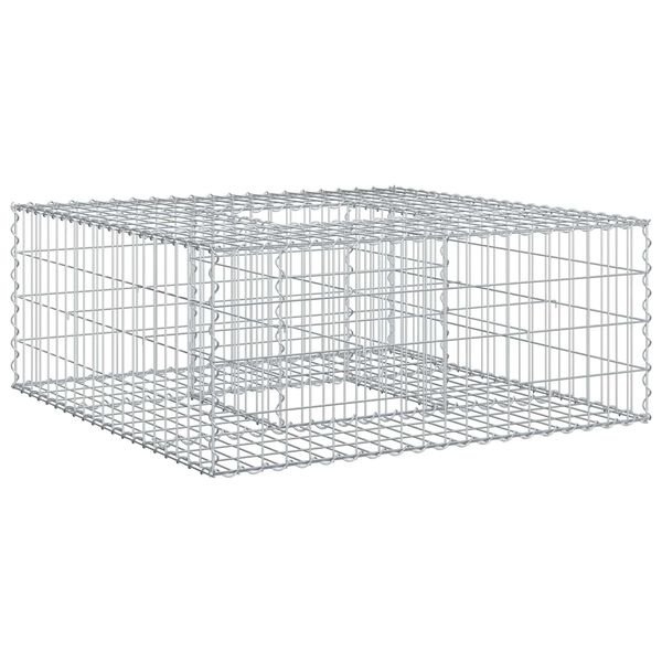 vidaXL Gabion h&aelig;kka&eth; r&uacute;m Silfur 100 x 100 x 40 cm Galvaniserad st&aacute;l