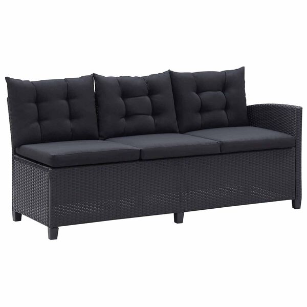 vidaXL Utandyra h&uacute;sgagnasett Svartur p&oacute;l&yacute;rattan