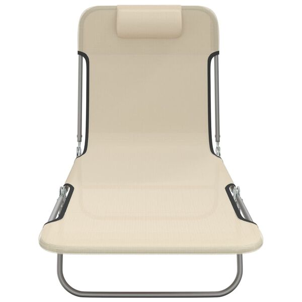 vidaXL Samfellanlegir S&oacute;lbekkir 2stk. Rj&oacute;magulir text&iacute;len og st&aacute;l