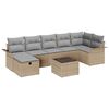 vidaXL Gar&eth;s&oacute;fa sett me&eth; p&uacute;&eth;i 8 pcs Beige og lj&oacute;sgr&aacute;r p&oacute;l&yacute;rattan