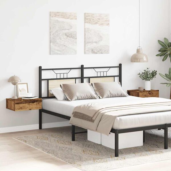 vidaXL Flj&oacute;tandi n&aacute;ttbor&eth; 2 stk Old Wood 40x32x15 cm Engineered Wood