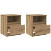 vidaXL n&aacute;ttbor&eth;ssk&aacute;par 2 stk Artisan Oak 40x40x50 cm Hanna&eth;ur vi&eth;ur
