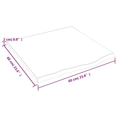 vidaXL Baðherbergisborðplata Dökkbrún 60x60x2 cm Meðhöndlaður Viður