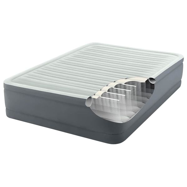 Intex Uppblásin Dýna "PremAire" Hvít og Grá Tvíbreið 152x203x46 cm