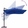 vidaXL Cantilever Roma Parasol Blátt og svart 352 x 251 x 265 cm