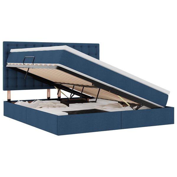 vidaXL R&uacute;m me&eth; geymslur&yacute;mi og d&yacute;nu Bl&aacute;r 180 x 200 cm P&oacute;l&yacute;ester