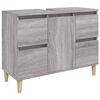 vidaXL Vaskask&aacute;pur Gr&aacute;ir Sonoma Eik 80x33x60cm Samsettur Vi&eth;ur
