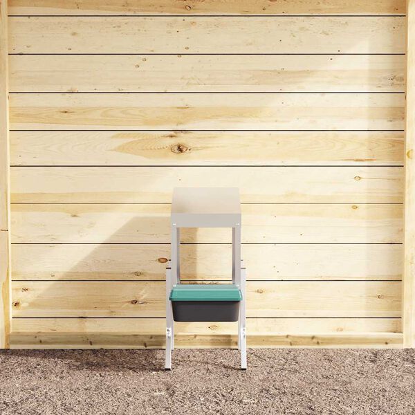 vidaXL hreiðurkassi fyrir kjúklinga, 2 hólf með fótum, galvaniseruðu stáli