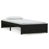 vidaXL R&uacute;mgrind Sv&ouml;rt Gegnheill Vi&eth;ur 90x190 cm Einbrei&eth;