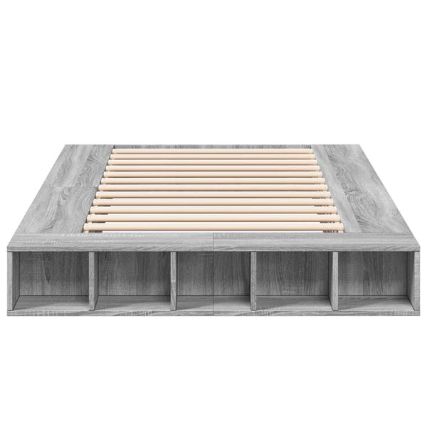 vidaXL R&uacute;mgrind &aacute;n D&yacute;nu Gr&aacute;ir Sonoma Eik 120x200 cm