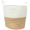 vidaXL Geymslukarfa Drappa&eth;ur og Hv&iacute;t &Oslash;43x38 cm B&oacute;mull