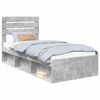 vidaXL Ramsv&iacute;k Steinsteypa gr&aacute; 90 x 190 cm Solid furuhikk