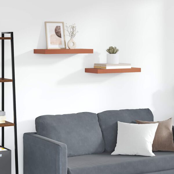 vidaXL Vegghylla Vegghengt 2 pcs Rau&eth;ur 50 x 23 x 4 cm Samsettur vi&eth;ur