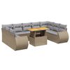 vidaXL 10 Hluta Gar&eth;s&oacute;fasett me&eth; Sessum Drappa&eth; P&oacute;l&yacute;rattan
