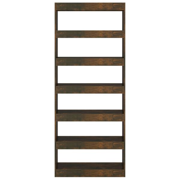 vidaXL B&oacute;kask&aacute;pur/Skilr&uacute;m Reyklitu&eth; Eik 80x30x198 cm Samsettur Vi&eth;ur