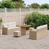 vidaXL Gar&eth;s&oacute;fa sett me&eth; p&uacute;&eth;i 11 pcs Beige og krem p&oacute;l&yacute;rattan