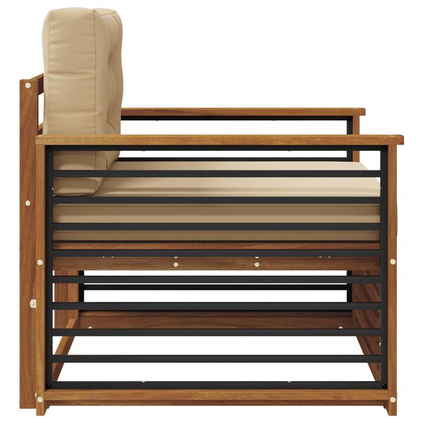 vidaXL &Uacute;ti s&oacute;fasett Solid Akas&iacute;uskei&eth; og P&oacute;lyester N&aacute;tt&uacute;rulegur