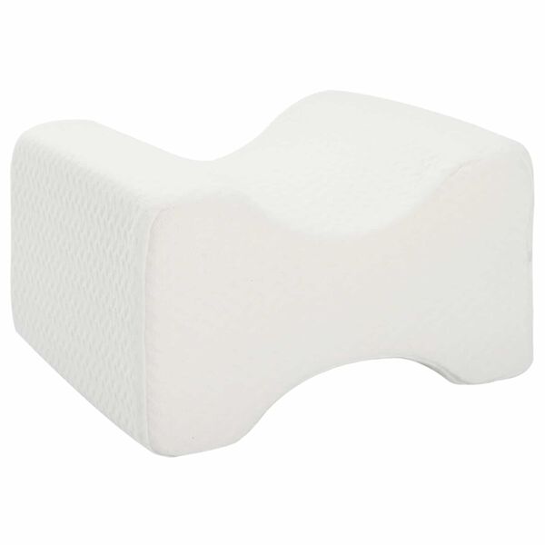 vidaXL Knee Pillow Hv&iacute;t Minnisfro&eth;a og p&oacute;l&yacute;ester 26 x 21,5 x 15 cm