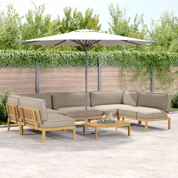 vidaXL S&oacute;fasett me&eth; p&uacute;&eth;i Einlita 6 pcs M&oacute;gr&aacute;r Hrein akas&iacute;utr&eacute;