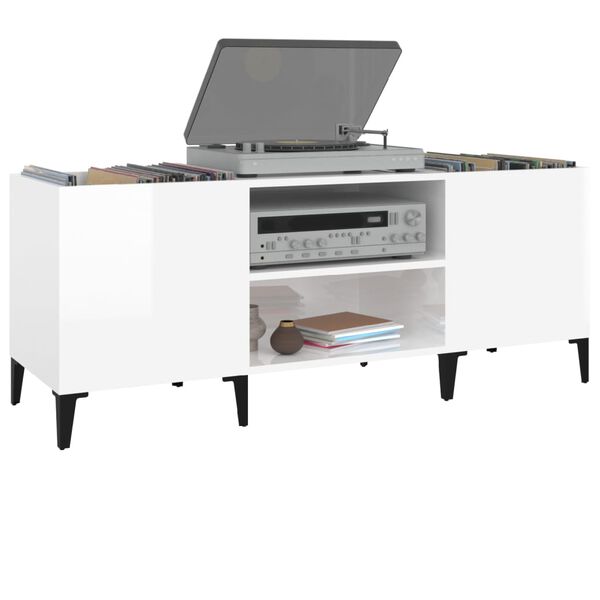 vidaXL Plötuskápur Hvítur 121x38x48 cm Samsettur Viður