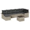 vidaXL Gar&eth;s&oacute;fa sett me&eth; p&uacute;&eth;i 8 pcs Lj&oacute;sgr&aacute;tt Poly rattan