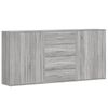 vidaXL Skenkir 3 stk. Gr&aacute;r Sonoma 60x31x84 cm Samsettur Vi&eth;ur