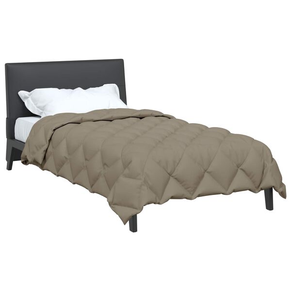 vidaXL Vetrar s&aelig;ng Lj&oacute;sgr&aacute;r 200 x 135 cm M&iacute;kr&oacute;f&iacute;ber