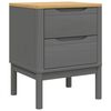 vidaXL Náttborð "FLORO" Grátt 45x39x57 cm Gegnheil Fura