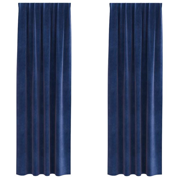 vidaXL Myrkratj&ouml;ld 2 pcs D&ouml;kkbl&aacute;r 140 x 260 cm Flauel