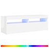 vidaXL Sj&oacute;nvarpssk&aacute;pur me&eth; LED H&aacute;glans Hv&iacute;tur 120x35x40 cm
