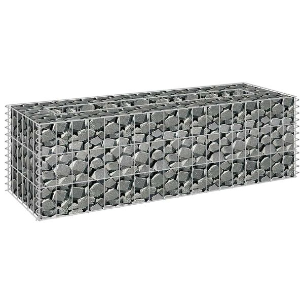 vidaXL Gabion Grjótkassi Upphækkað Blómaker Sínkhúðað Stál 90x30x30 cm