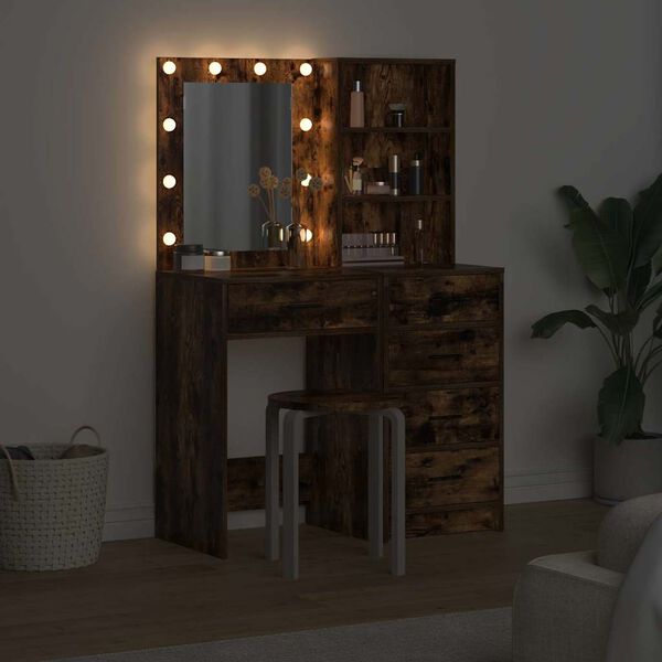 vidaXL F&ouml;tubor&eth; me&eth; hillu 2 pcs Br&uacute;nn 50 x 41 x 135 cm Samsettur vi&eth;ur