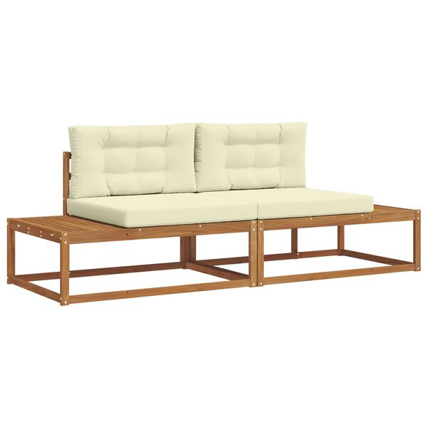 vidaXL &Uacute;ti s&oacute;fasett me&eth; p&uacute;&eth;i 2 Stykki N&aacute;tt&uacute;rulegt og Krem