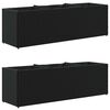 vidaXL Gr&oacute;&eth;urker me&eth; 3 Pottum 2 stk Svart 105x30x32 cm P&oacute;l&yacute;rattan