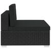 vidaXL 3 Hluta Garðsófasett með Sessum Pólýrattan Svart