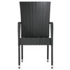 vidaXL 3ja garðborðstofusett Poly Rattan Black