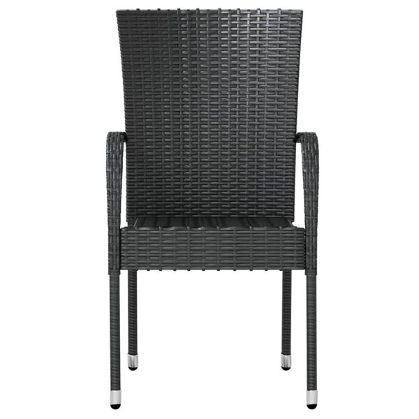 vidaXL 3ja garðborðstofusett Poly Rattan Black