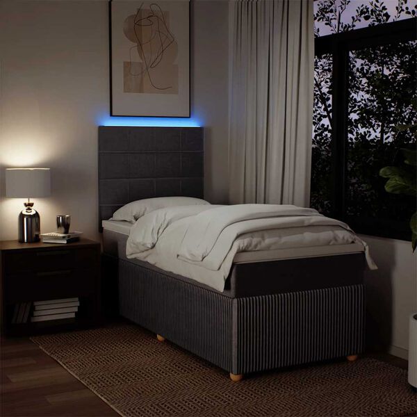 vidaXL H&oacute;lfa&eth; Springr&uacute;m me&eth; D&yacute;nu Br&uacute;ngr&aacute;tt 90x190 cm Tauefni