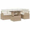 vidaXL Gar&eth;s&oacute;fa sett me&eth; geymslu 6 pcs Br&uacute;nn og Rj&oacute;ma p&oacute;l&yacute;rattan