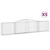 vidaXL Bogadregnir Grj&oacute;tkassar 5 stk. 400x30x80/100 cm Sinkh&uacute;&eth;a&eth; J&aacute;rn