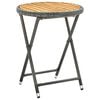 vidaXL Gar&eth;bor&eth; Gr&aacute;tt 60 cm P&oacute;l&yacute;rattan og Akas&iacute;uvi&eth;ur