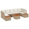 vidaXL Gar&eth;s&oacute;fa sett me&eth; p&uacute;&eth;i 8 pcs Drapplita&eth;ur Poly rattan