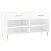 vidaXL Sk&oacute;bekkur H&aacute;glans Hv&iacute;tur 102x35x55 cm Samsettur Vi&eth;ur