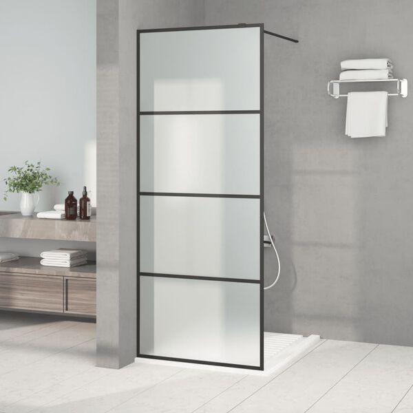 vidaXL Sturtuveggur Walk-in Svartur 80x195 cm Matt Hert Gler