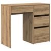 vidaXL Skrifbor&eth; Artisan Eik 90 x 37.5 x 75 cm Samsettur vi&eth;ur