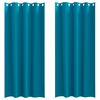 vidaXL Svartgard&iacute;nur me&eth; hringjum 2 pcs T&uacute;rk&iacute;s 245 x 140 cm P&oacute;l&yacute;ester